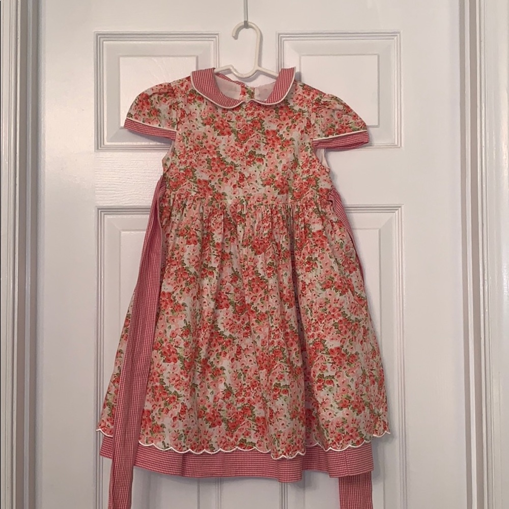Pink Floral Toddler Dress with Sash